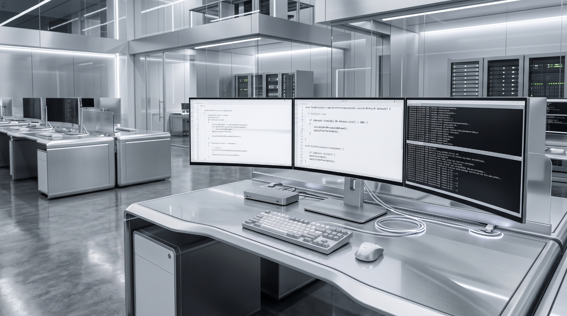 MacBook Pro, iPhone and Apple Watch on elegant workspace